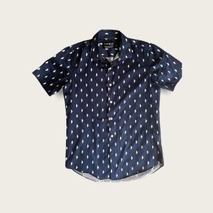 TOPMAN slim fit Navy blue button down casual shirt